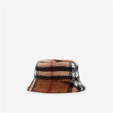 burberry flannel bucket hat|Reversible Check Fleece Bucket Hat in Candle .